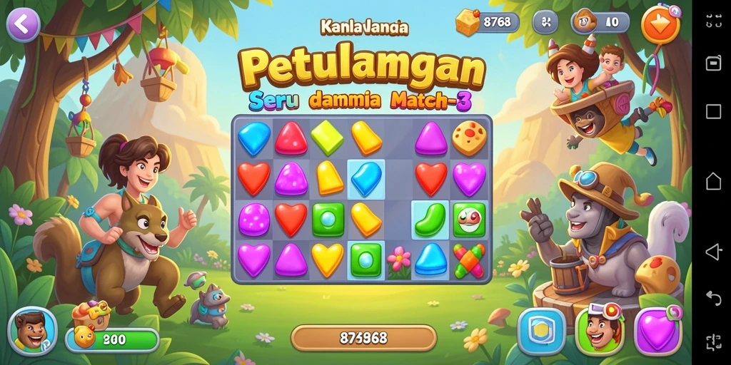 Tampilan menarik dari gameplay <strong>8768</strong> dengan berbagai kombinasi warna.