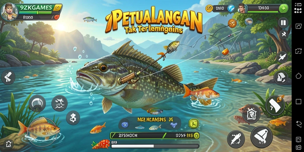 Gameplay memancing yang menakjubkan di 9ZKGAMES.