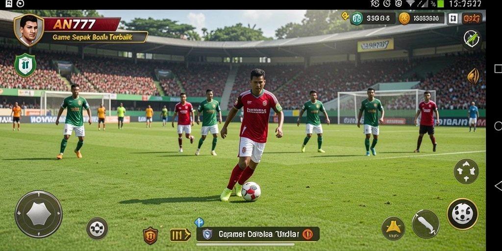Tangkapan layar gameplay AN777 yang menunjukkan aksi pemain di lapangan.