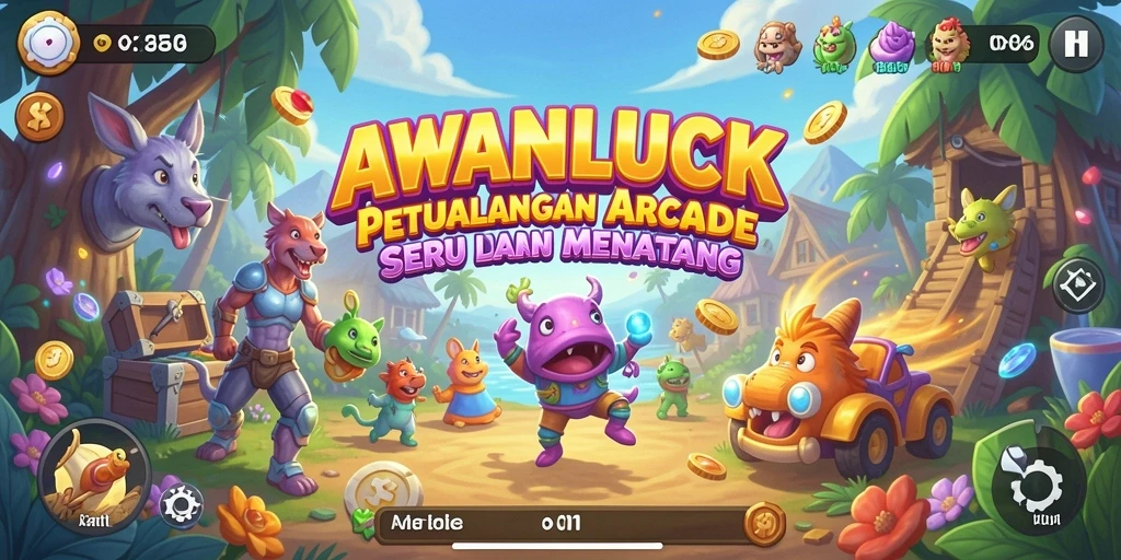 Screenshot gameplay AWANLUCK yang menampilkan aksi seru dan grafis warna-warni.