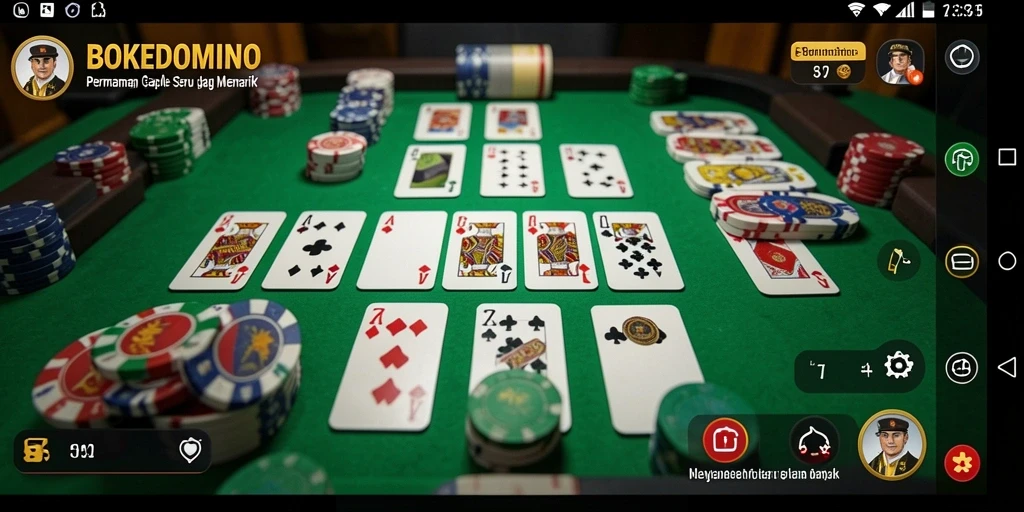 Gameplay seru BOKEDOMINO dalam aksi Gaple.