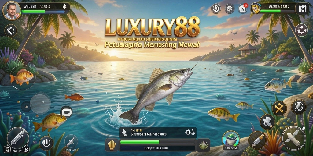 Tampilan gameplay LUXURY88 dengan aksi memancing seru.