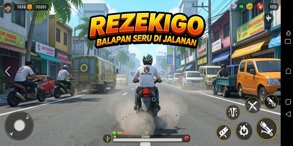 Screenshot dari gameplay mendebarkan di REZEKIGO.
